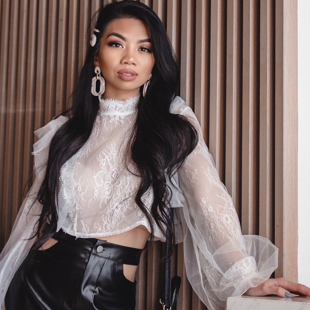 Katch Me - White Sheer Lace Blouse